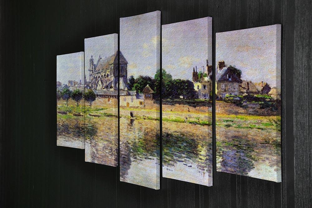 Monets garden in Vetheuil by Monet 5 Split Panel Canvas - Canvas Art Rocks - 2