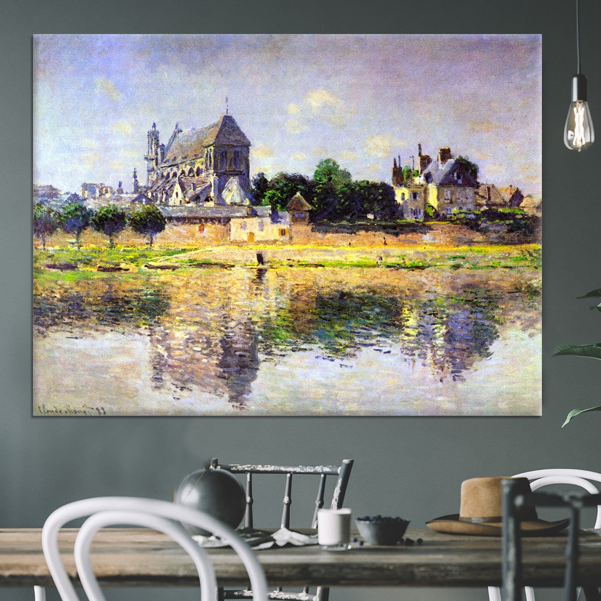 Monets garden in Vetheuil by Monet Canvas Print or Poster