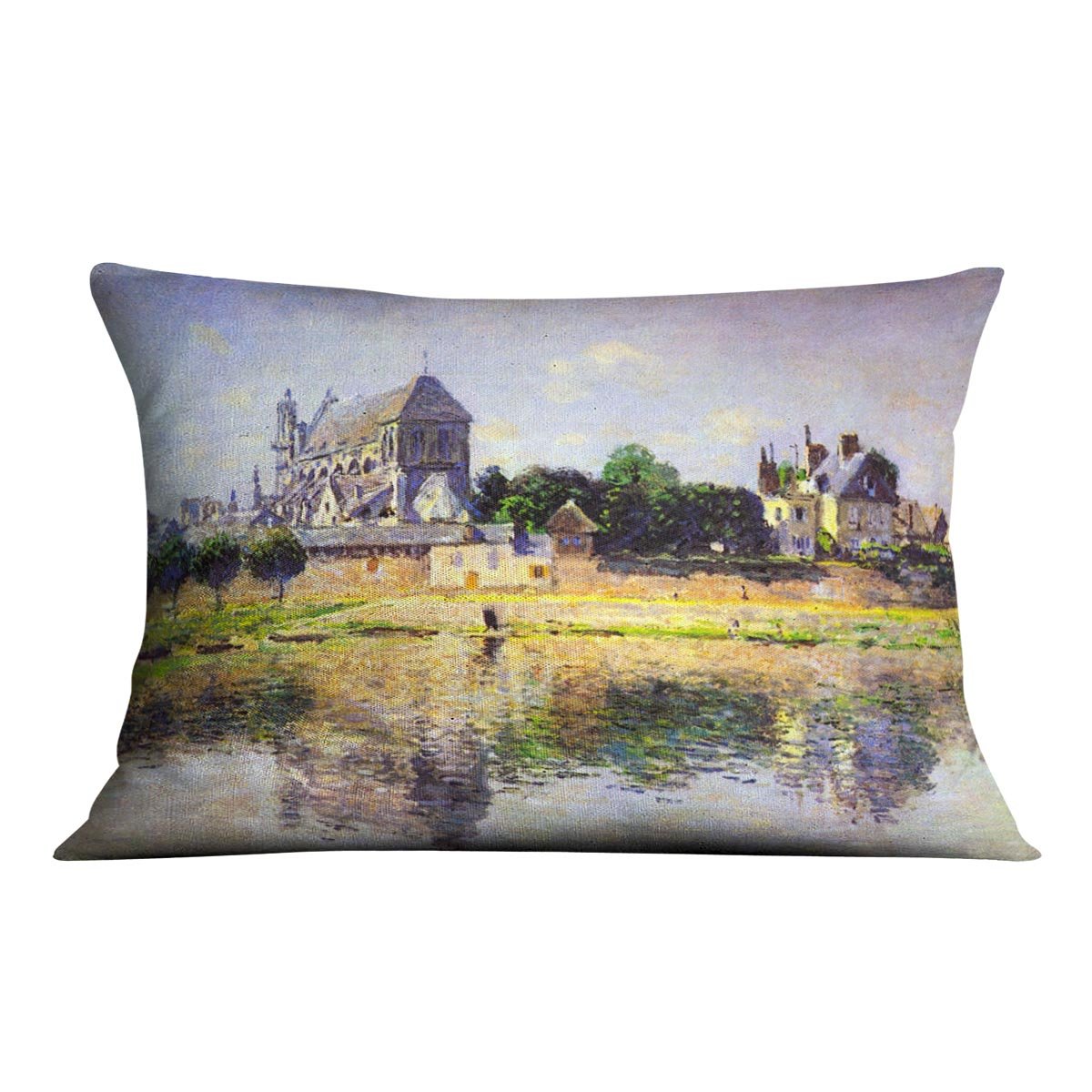 Monets garden in Vetheuil by Monet Throw Pillow