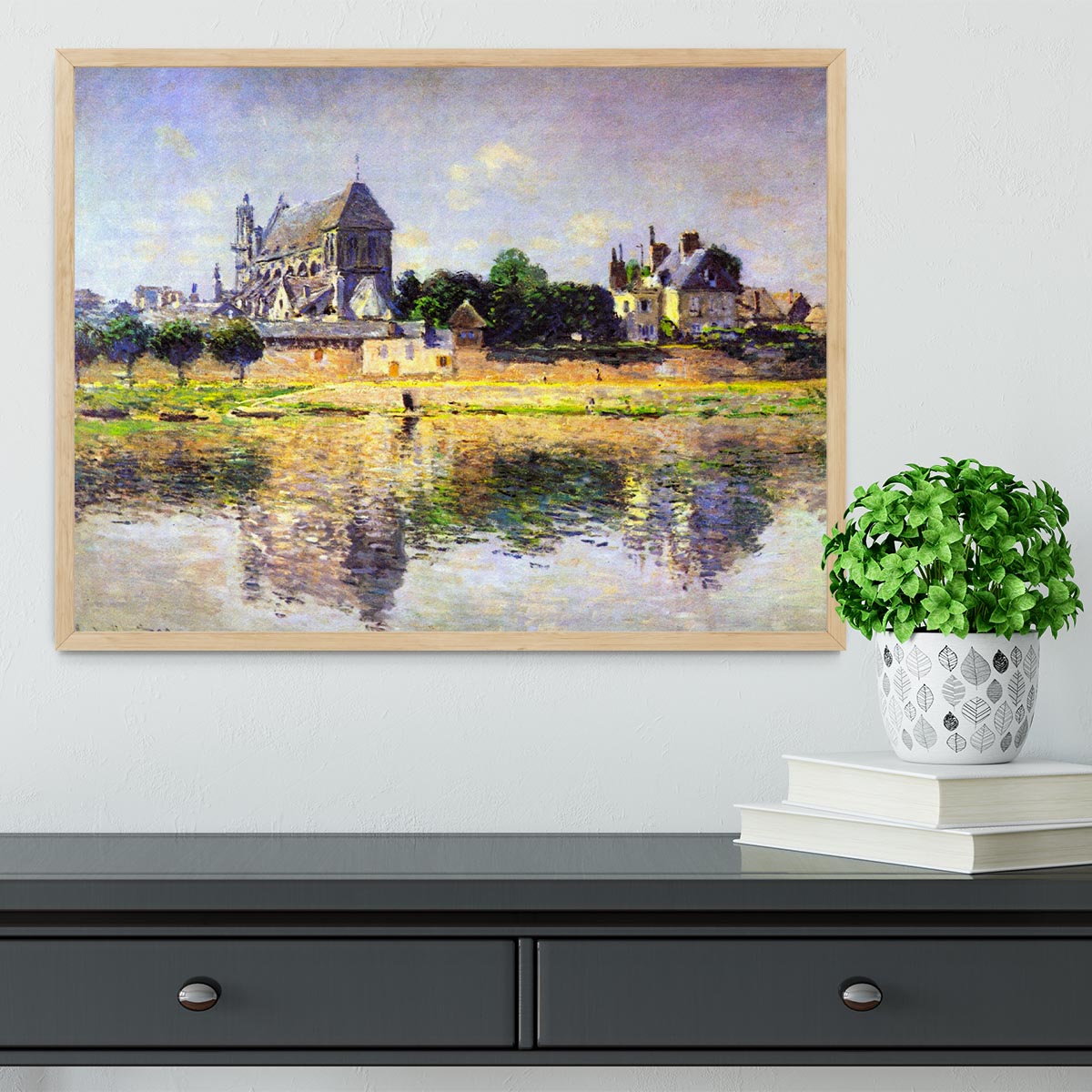 Monets garden in Vetheuil by Monet Framed Print - Canvas Art Rocks - 4