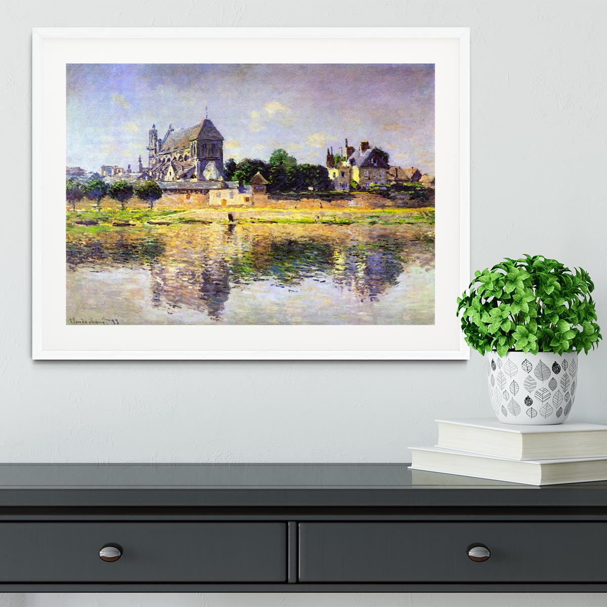 Monets garden in Vetheuil by Monet Framed Print - Canvas Art Rocks - 5