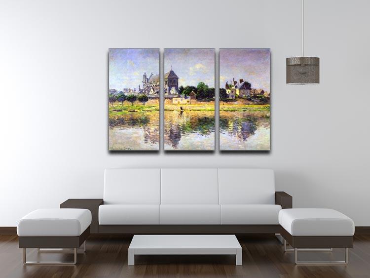 Monets garden in Vetheuil by Monet Split Panel Canvas Print - Canvas Art Rocks - 4