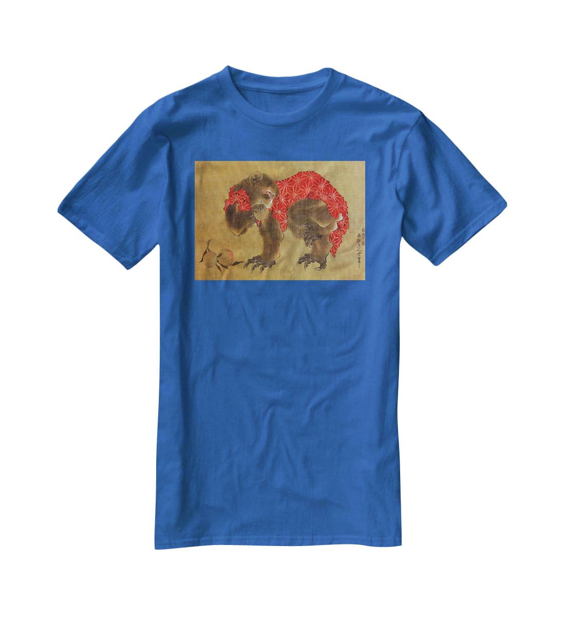 Monkey by Hokusai T-Shirt - Canvas Art Rocks - 2