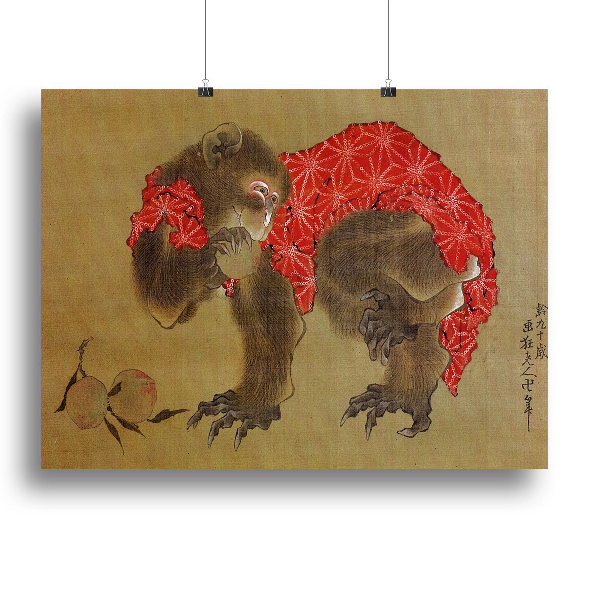 Monkey by Hokusai Canvas Print or Poster
