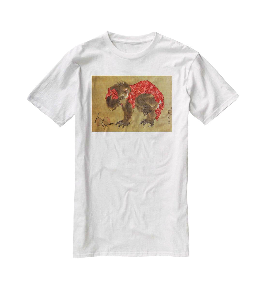 Monkey by Hokusai T-Shirt - Canvas Art Rocks - 5