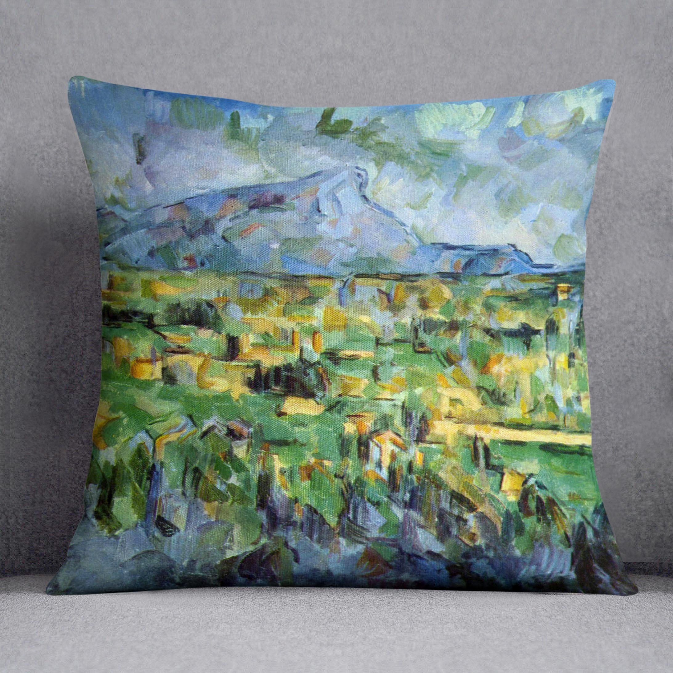 Mont Sainte-Victoire by Cezanne Cushion - Canvas Art Rocks - 1