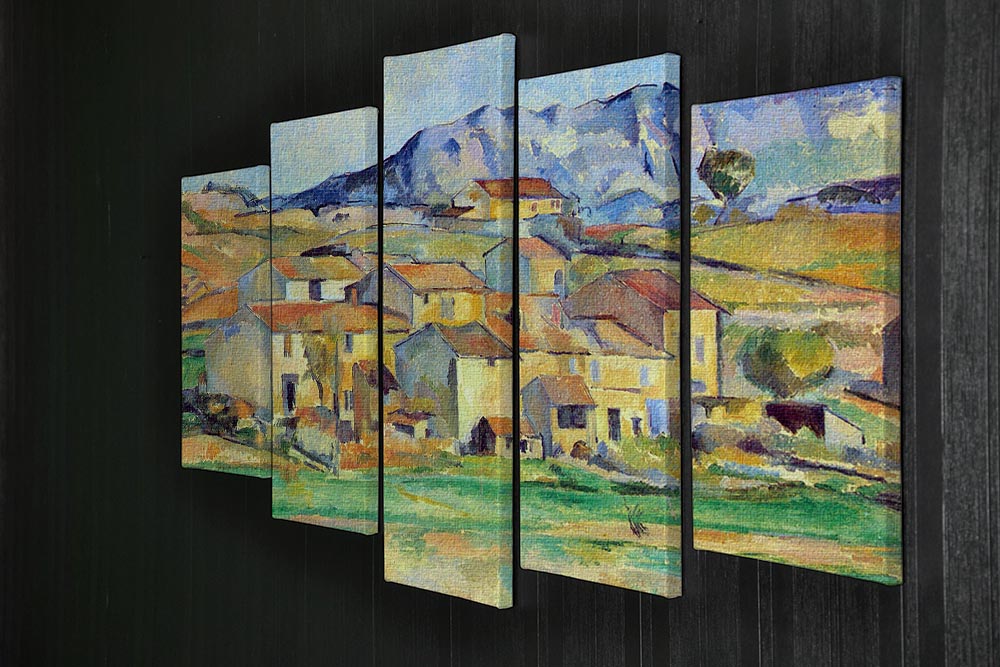 Montaigne Sainte-Victoire from the environment beu Gardanne of view by Cezanne 5 Split Panel Canvas - Canvas Art Rocks - 2