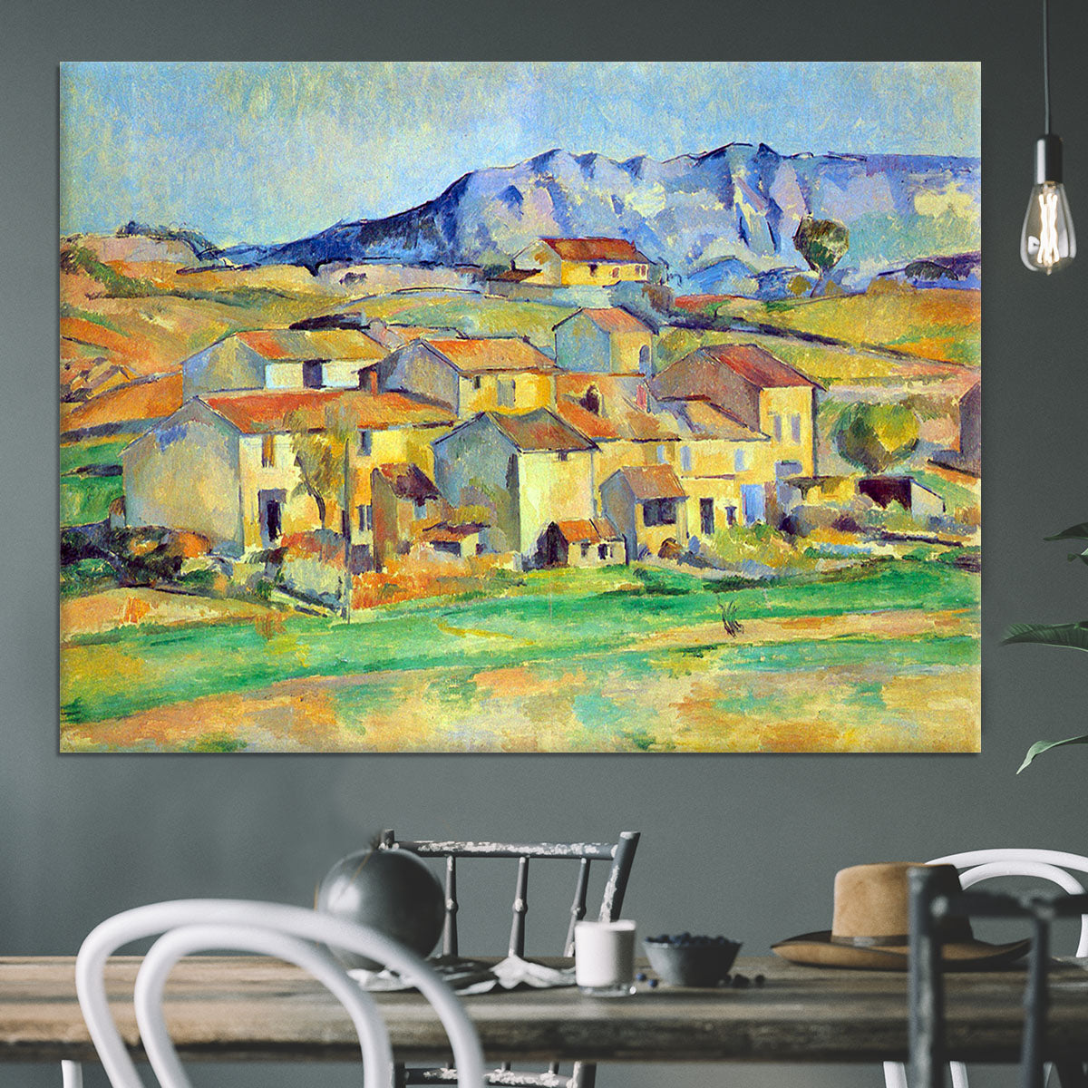 Montaigne Sainte-Victoire from the environment beu Gardanne of view by Cezanne Canvas Print or Poster - Canvas Art Rocks - 3