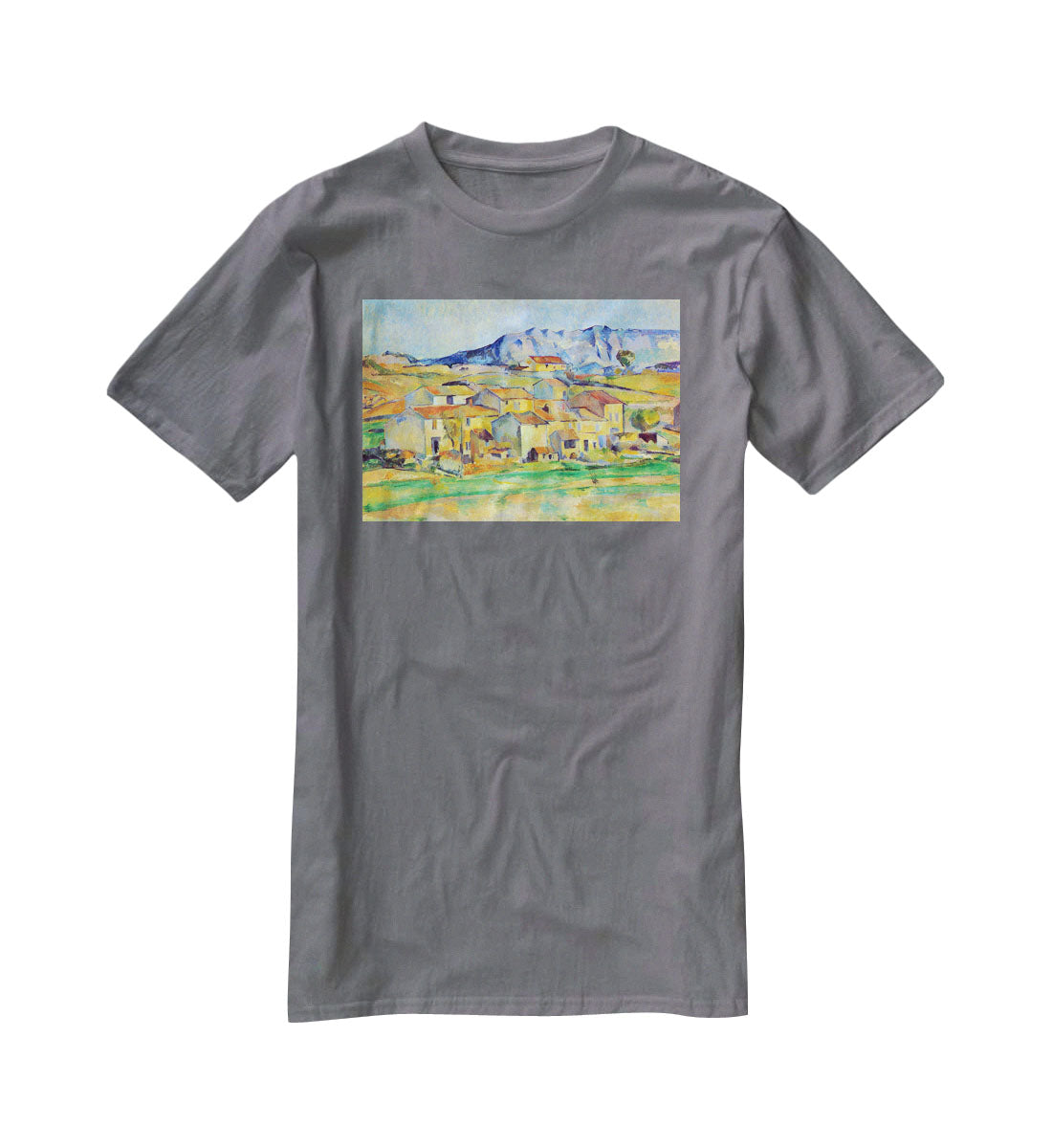 Montaigne Sainte-Victoire from the environment beu Gardanne of view by Cezanne T-Shirt - Canvas Art Rocks - 3