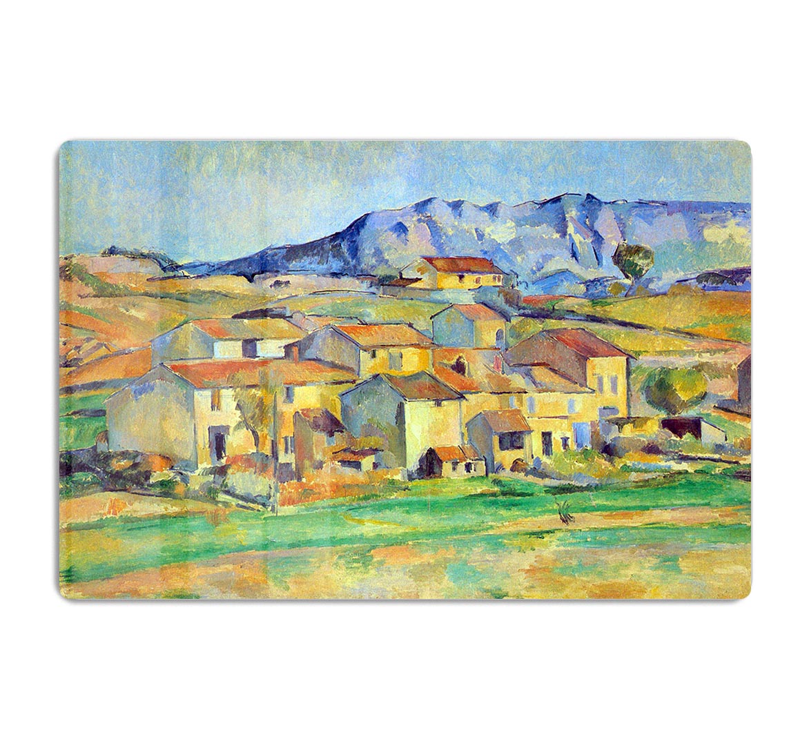Montaigne Sainte-Victoire from the environment beu Gardanne of view by Cezanne Acrylic Block - Canvas Art Rocks - 1