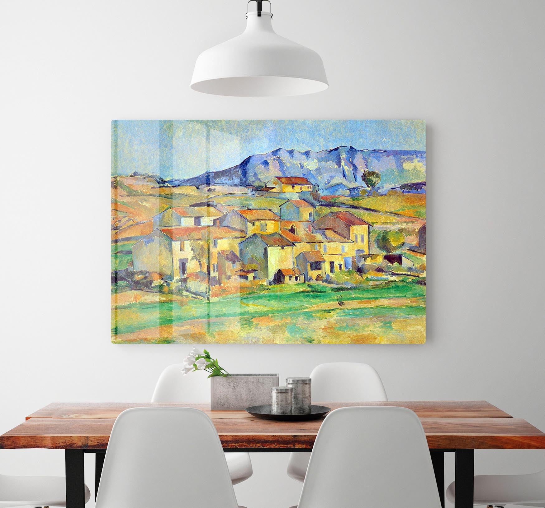 Montaigne Sainte-Victoire from the environment beu Gardanne of view by Cezanne Acrylic Block - Canvas Art Rocks - 2