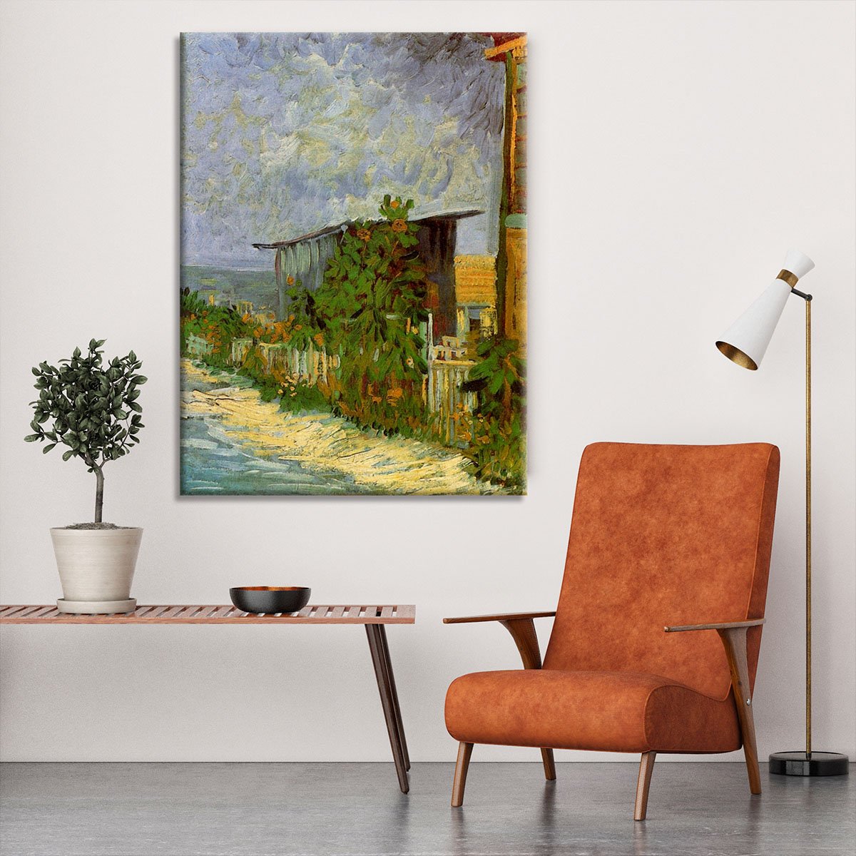 Montmartre Path with Sunflowers by Van Gogh Canvas Print or Poster