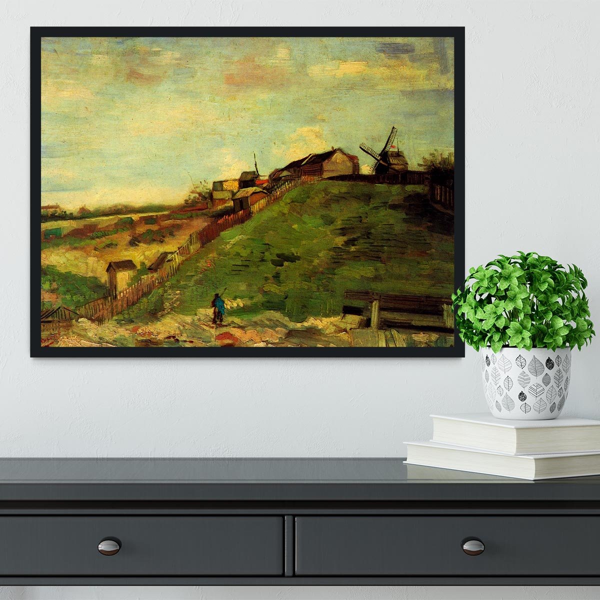 Montmartre Quarry the Mills by Van Gogh Framed Print - Canvas Art Rocks - 2