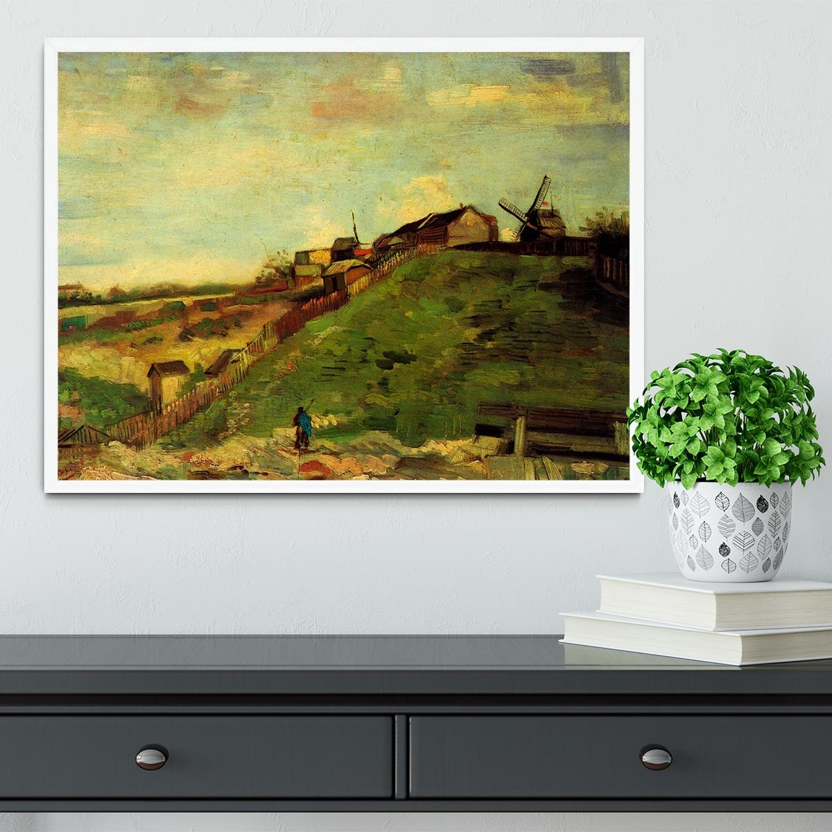 Montmartre Quarry the Mills by Van Gogh Framed Print - Canvas Art Rocks -6