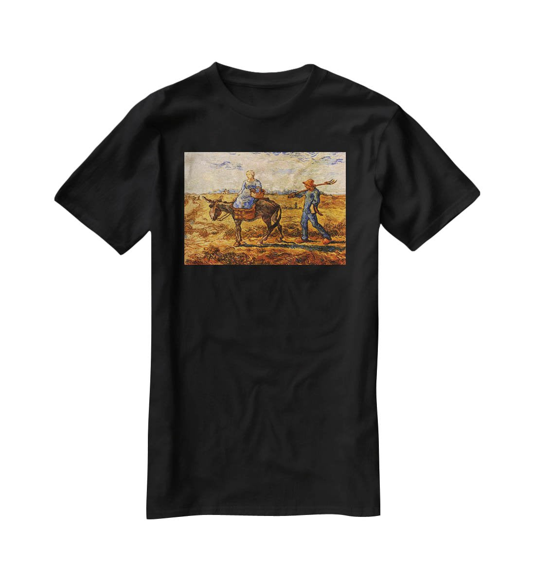 Morning Peasant Couple Going to Work by Van Gogh T-Shirt - Canvas Art Rocks - 1