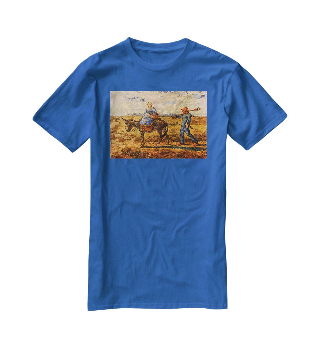 Morning Peasant Couple Going to Work by Van Gogh T-Shirt - Canvas Art Rocks - 2