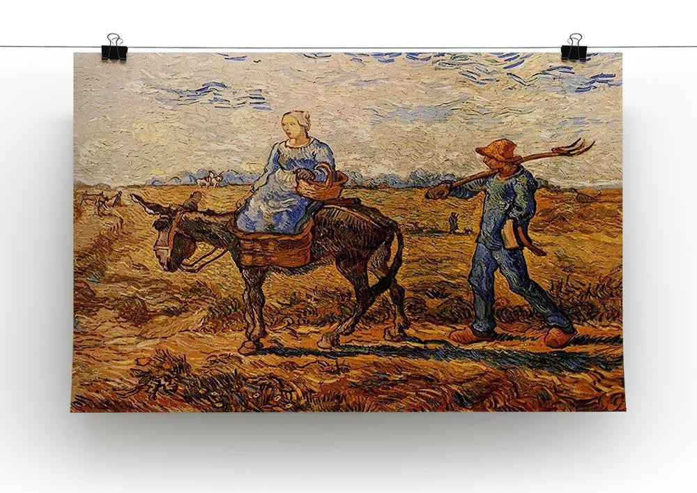 Morning Peasant Couple Going to Work by Van Gogh Canvas Print & Poster - Canvas Art Rocks - 2