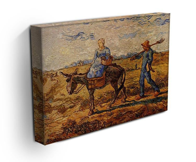 Morning Peasant Couple Going to Work by Van Gogh Canvas Print & Poster - Canvas Art Rocks - 3