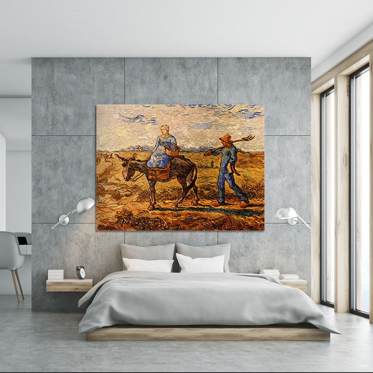 Morning Peasant Couple Going to Work by Van Gogh Canvas Print or Poster