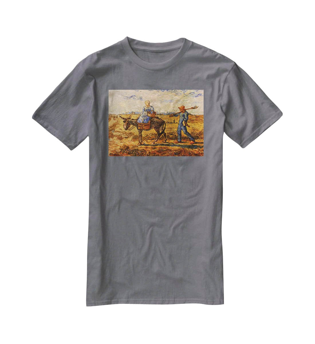 Morning Peasant Couple Going to Work by Van Gogh T-Shirt - Canvas Art Rocks - 3