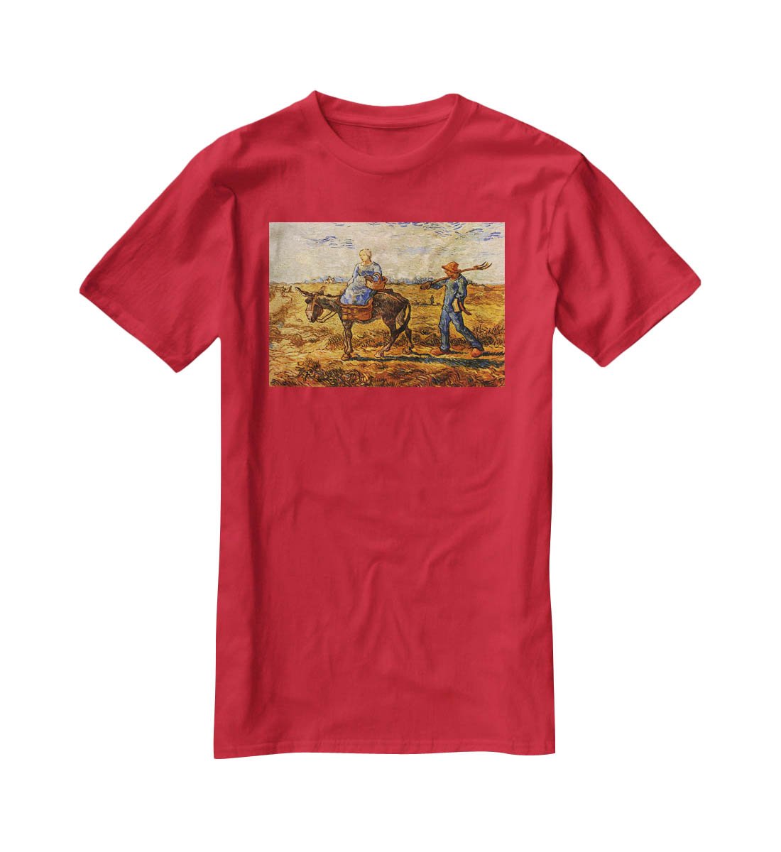 Morning Peasant Couple Going to Work by Van Gogh T-Shirt - Canvas Art Rocks - 4