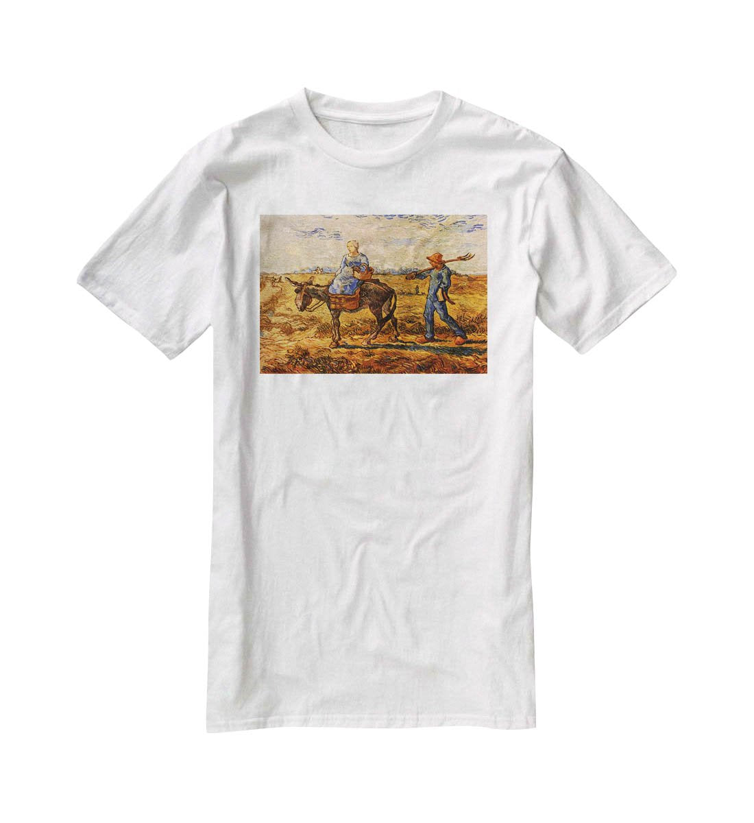 Morning Peasant Couple Going to Work by Van Gogh T-Shirt - Canvas Art Rocks - 5