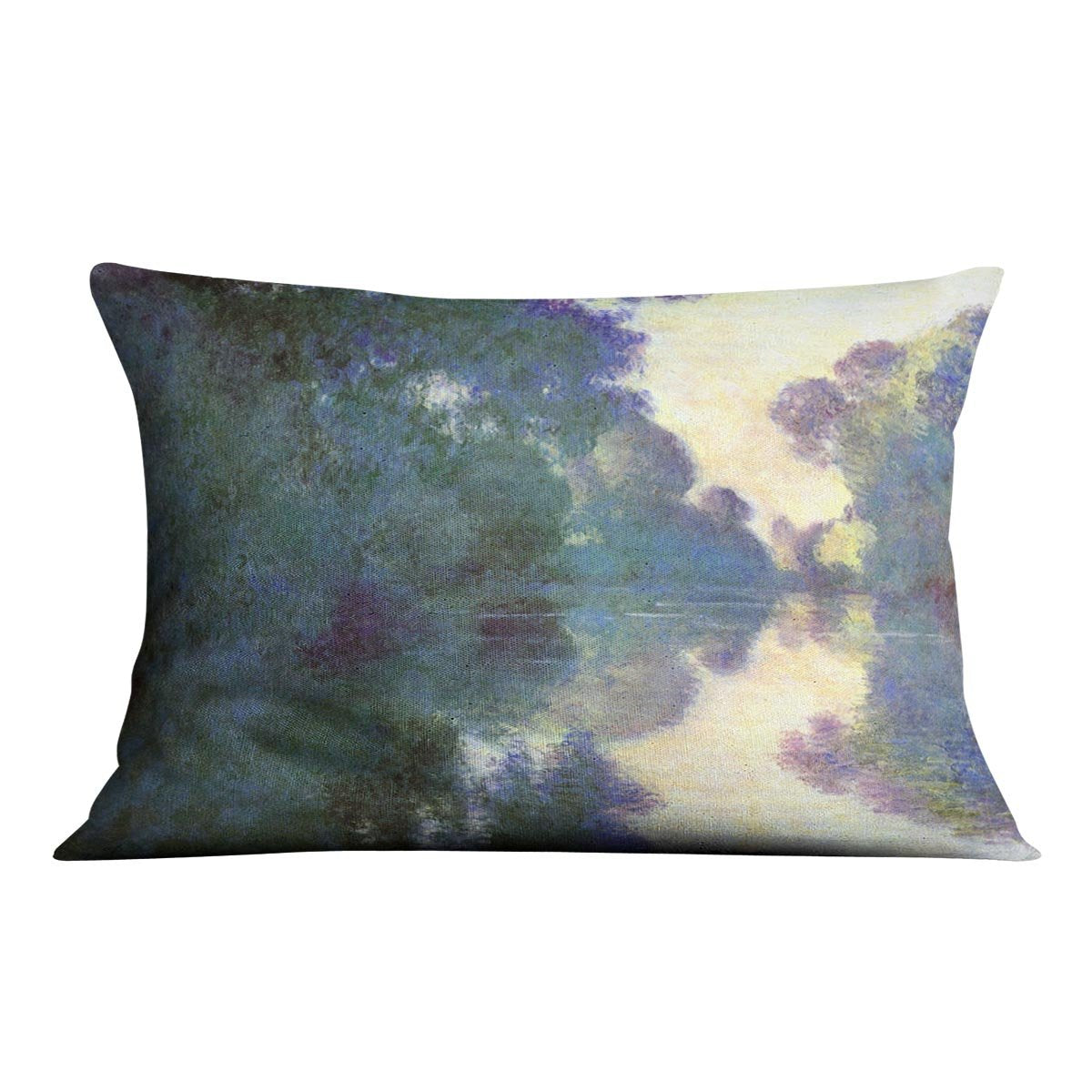 Morning on the Seine at Giverny by Monet Throw Pillow