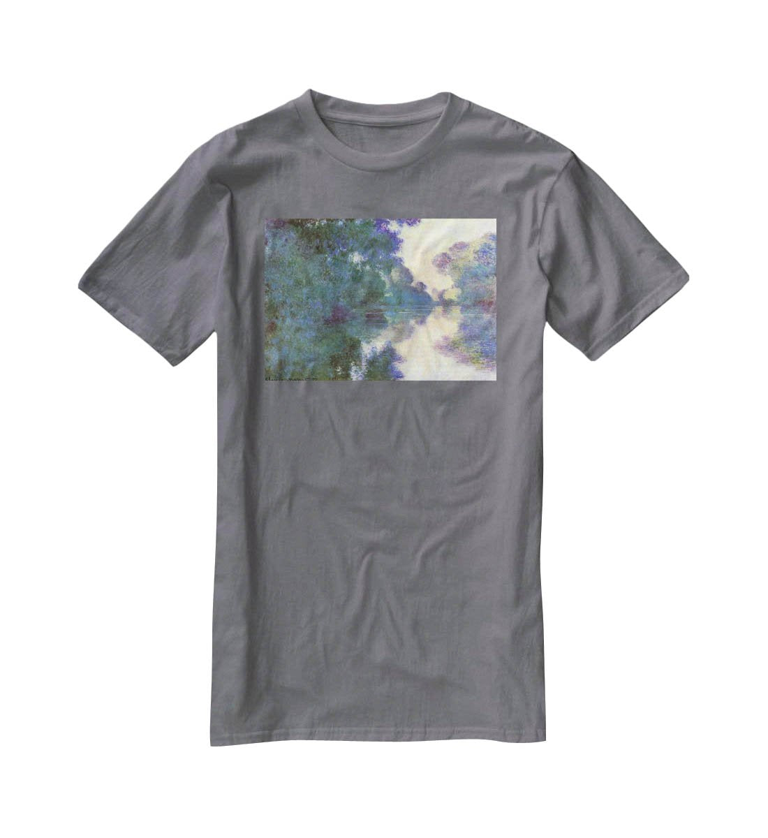 Morning on the Seine at Giverny by Monet T-Shirt - Canvas Art Rocks - 3
