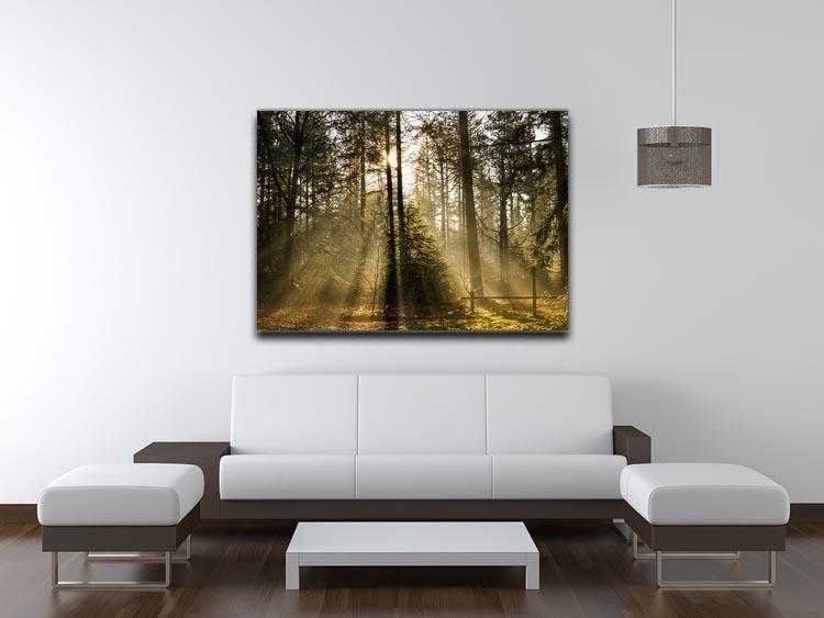 Morning sun in the forrest Canvas Print or Poster - Canvas Art Rocks - 4