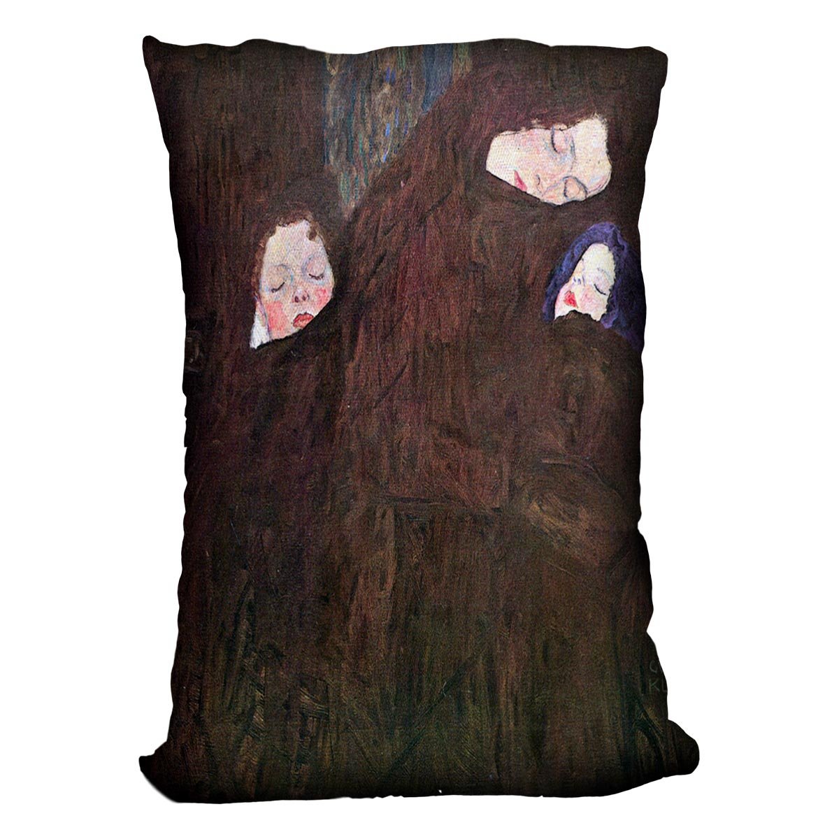 Mother with Children by Klimt Throw Pillow