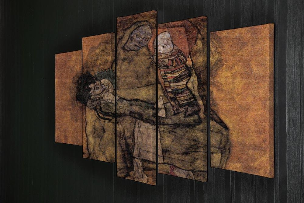 Mother with two children by Egon Schiele 5 Split Panel Canvas - Canvas Art Rocks - 2