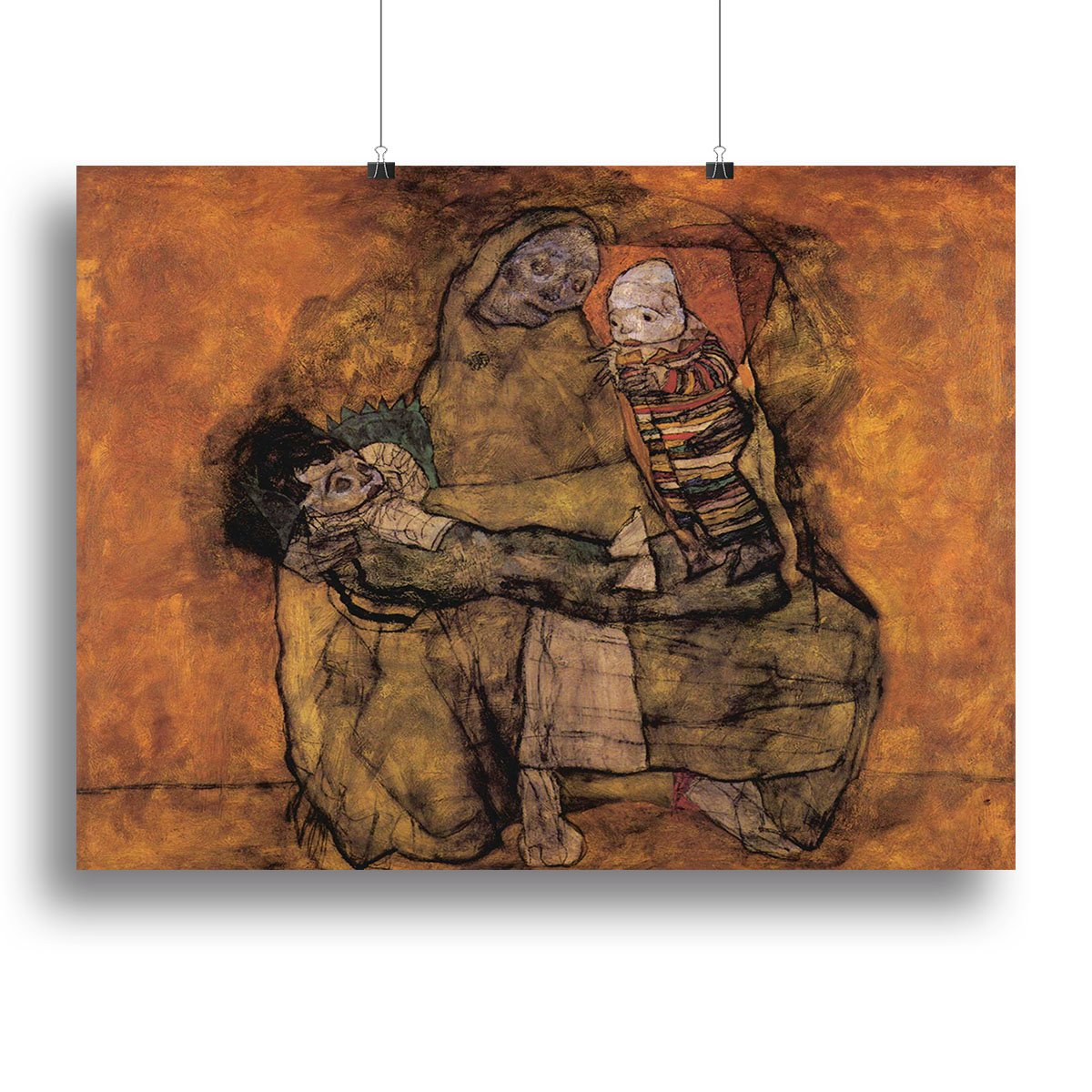 Mother with two children by Egon Schiele Canvas Print or Poster