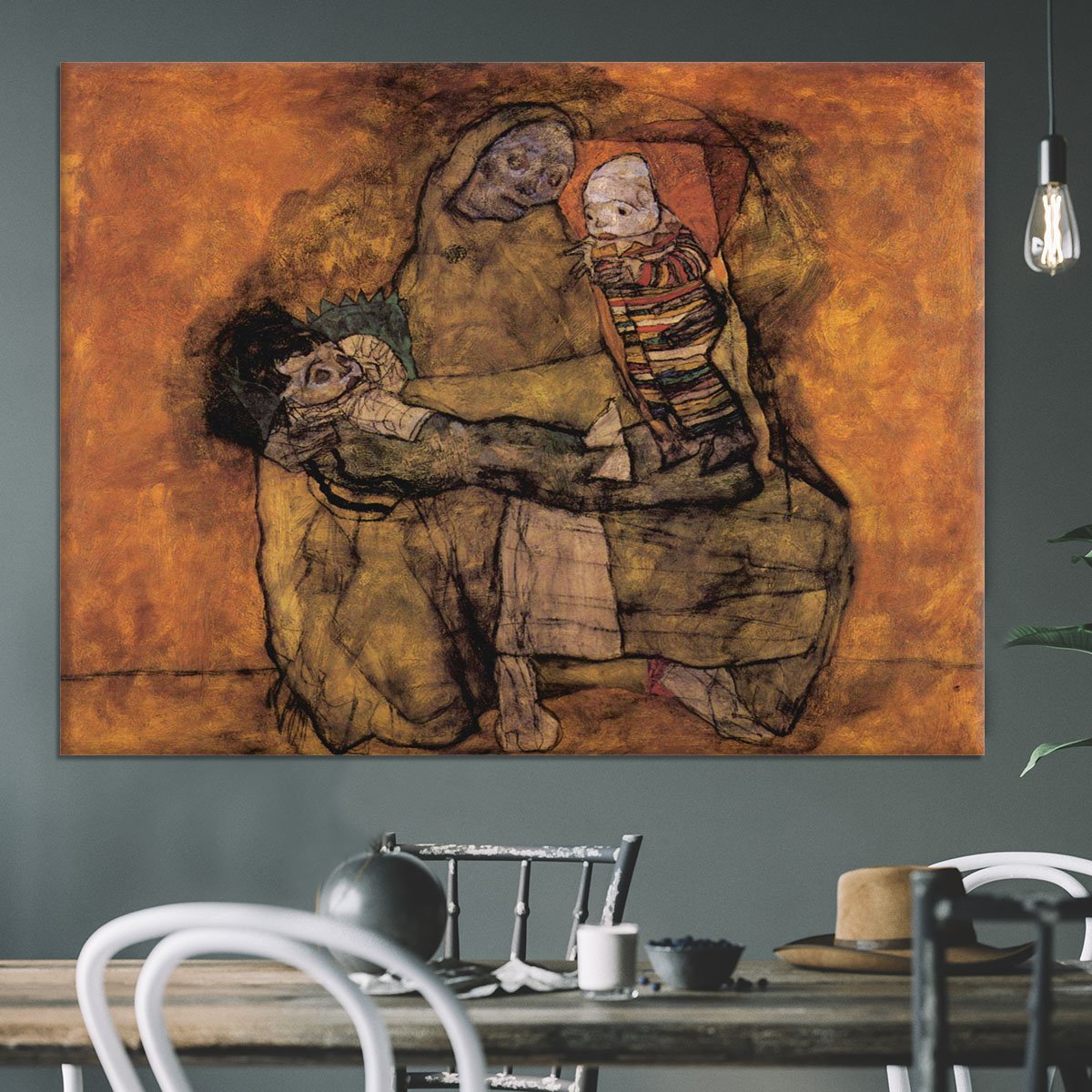 Mother with two children by Egon Schiele Canvas Print or Poster