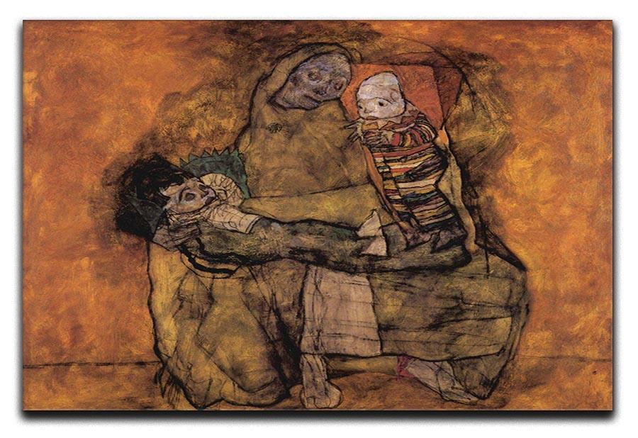 Mother with two children by Egon Schiele Canvas Print or Poster - Canvas Art Rocks - 1
