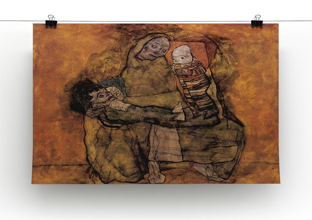 Mother with two children by Egon Schiele Canvas Print or Poster - Canvas Art Rocks - 2