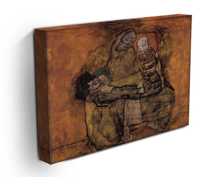 Mother with two children by Egon Schiele Canvas Print or Poster - Canvas Art Rocks - 3