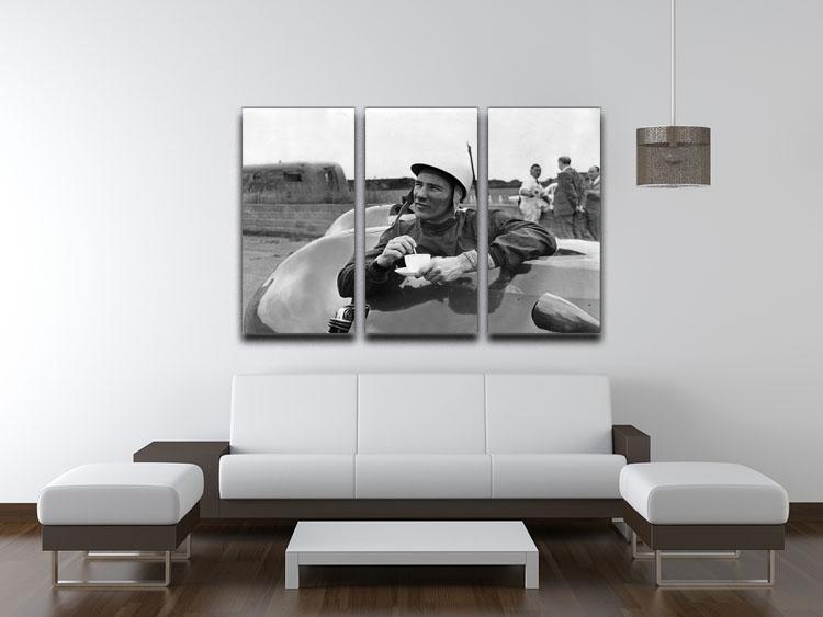 Motor racing driver Stirling Moss 3 Split Panel Canvas Print - Canvas Art Rocks - 3