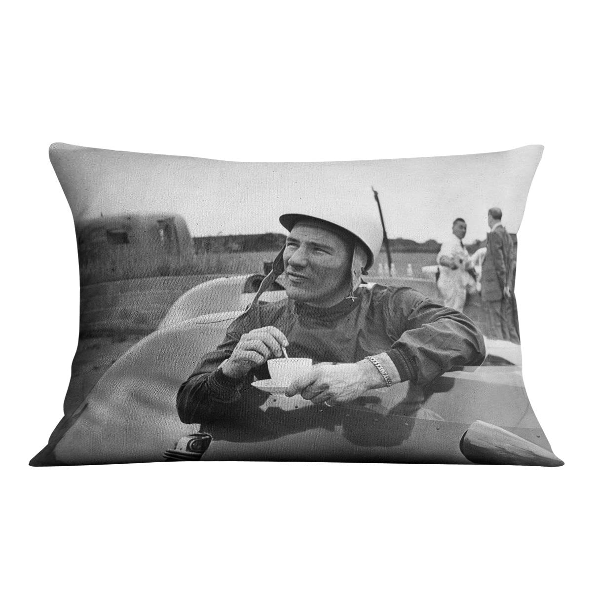 Motor racing driver Stirling Moss Cushion