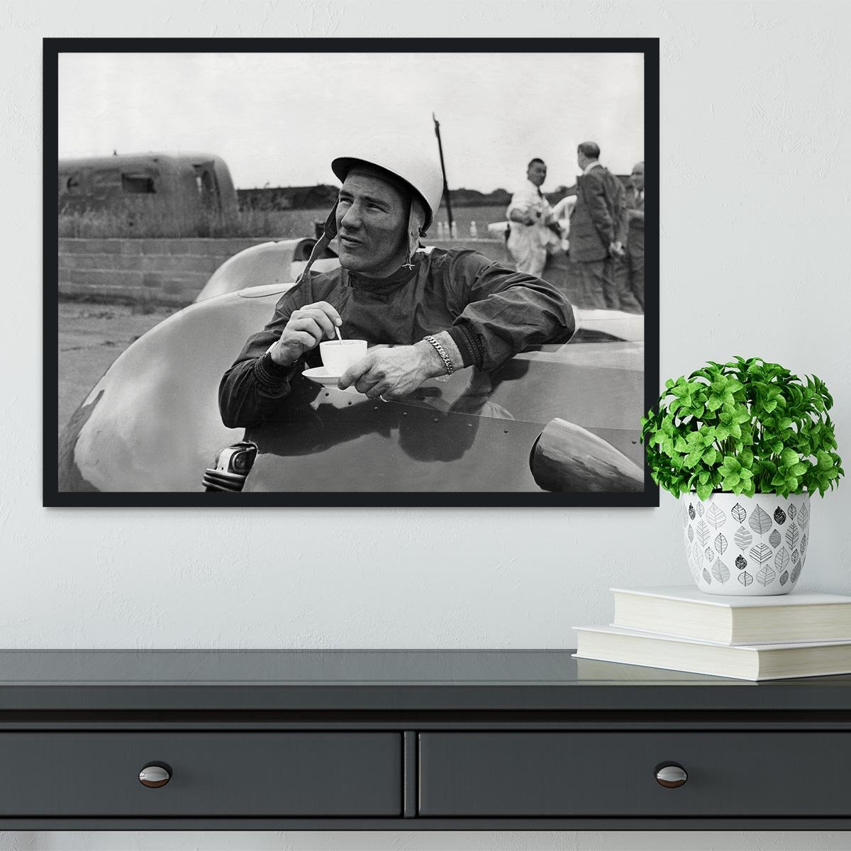 Motor racing driver Stirling Moss Framed Print - Canvas Art Rocks - 2