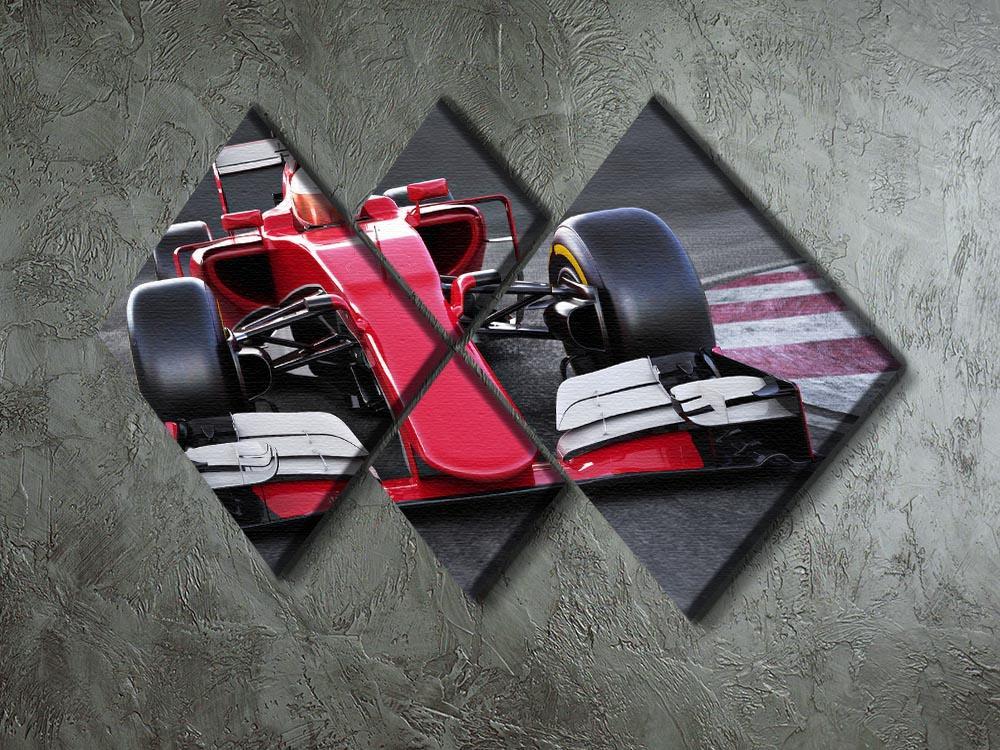 Motor sports race car 4 Square Multi Panel Canvas  - Canvas Art Rocks - 2