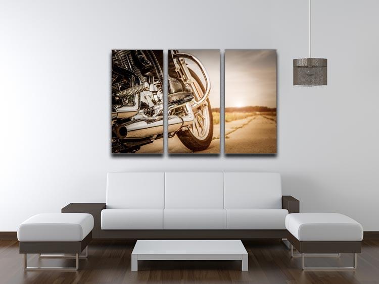 Motorbike Close Up 3 Split Panel Canvas Print - Canvas Art Rocks - 3