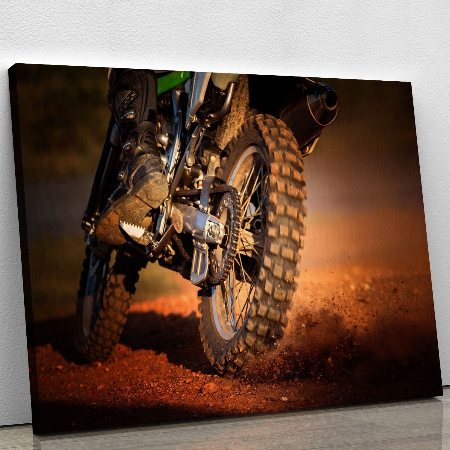 Motorbike on dirt track Canvas Print or Poster
