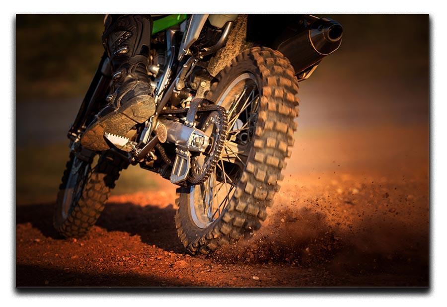 Motorbike on dirt track Canvas Print or Poster  - Canvas Art Rocks - 1