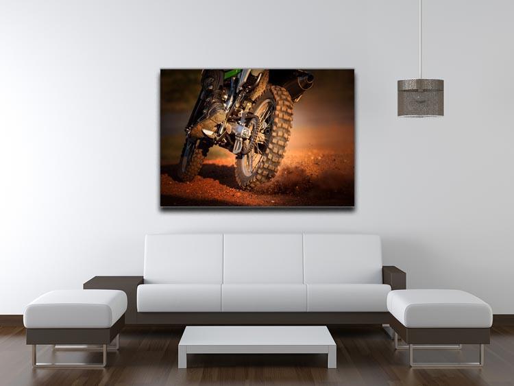 Motorbike on dirt track Canvas Print or Poster - Canvas Art Rocks - 4