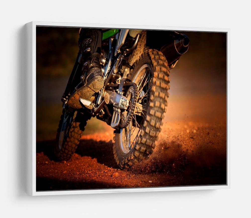 Motorbike on dirt track HD Metal Print