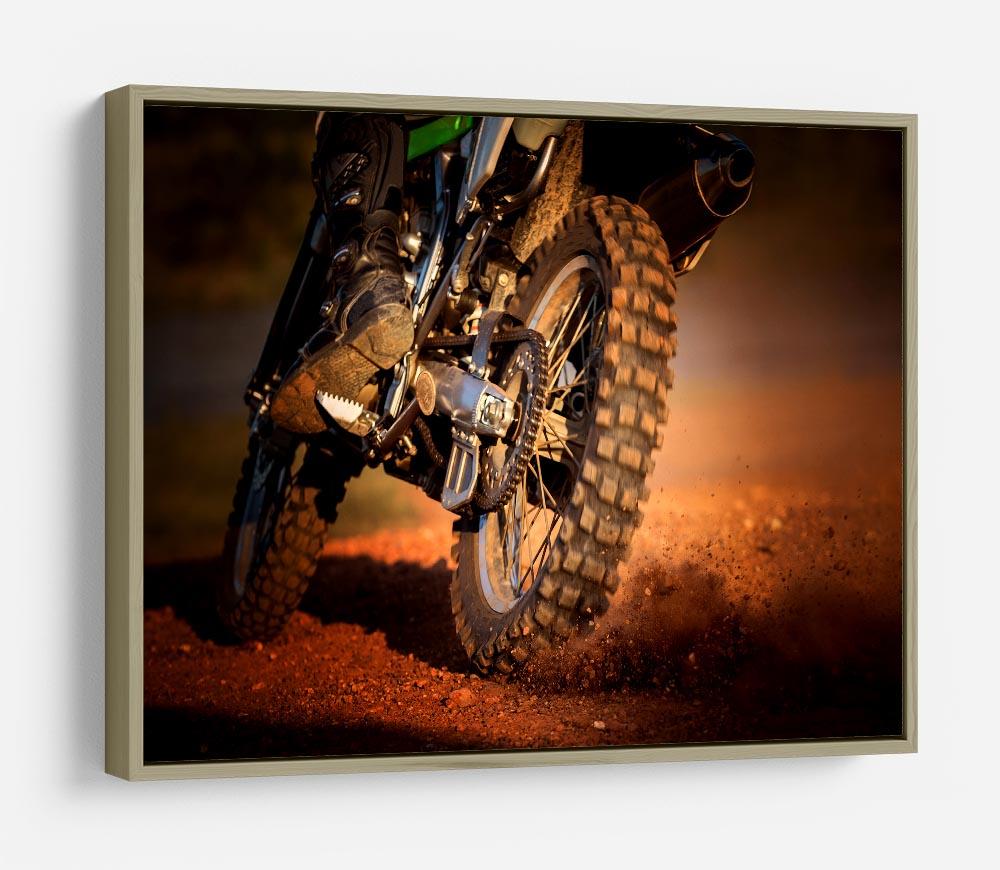 Motorbike on dirt track HD Metal Print