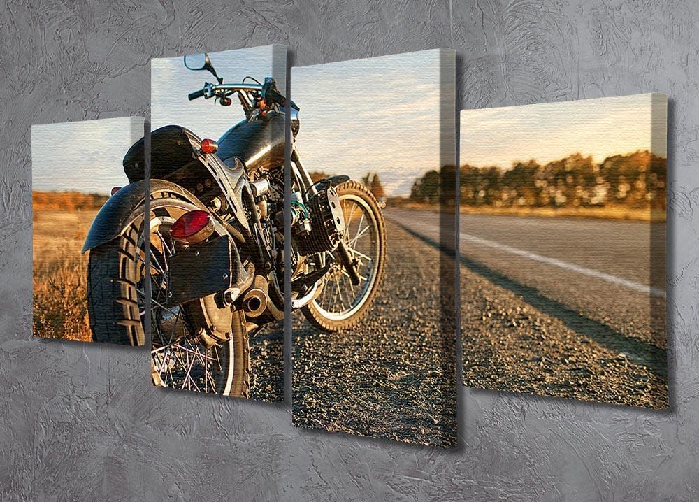 Motorbike under the clear sky 4 Split Panel Canvas  - Canvas Art Rocks - 2
