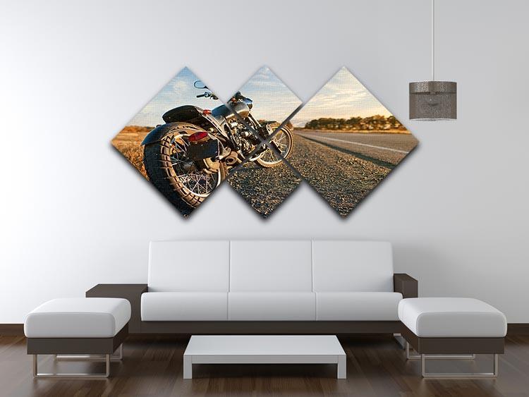 Motorbike under the clear sky 4 Square Multi Panel Canvas  - Canvas Art Rocks - 3