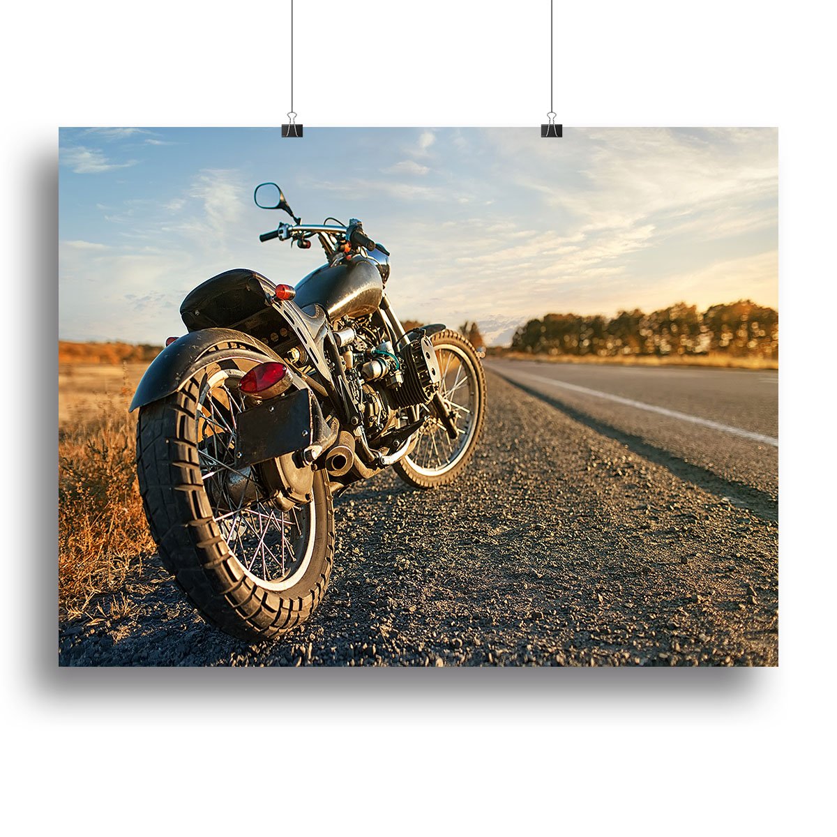 Motorbike under the clear sky Canvas Print or Poster
