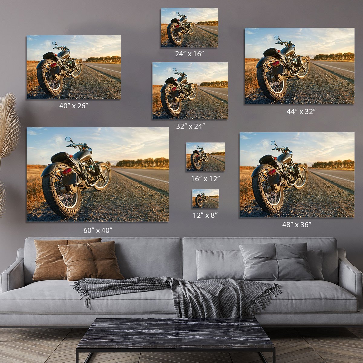 Motorbike under the clear sky Canvas Print or Poster